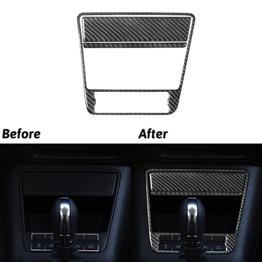 3Pcs Carbon Fiber Center Storage Cover Trim for Volkswagen for Tiguan 2013-2017