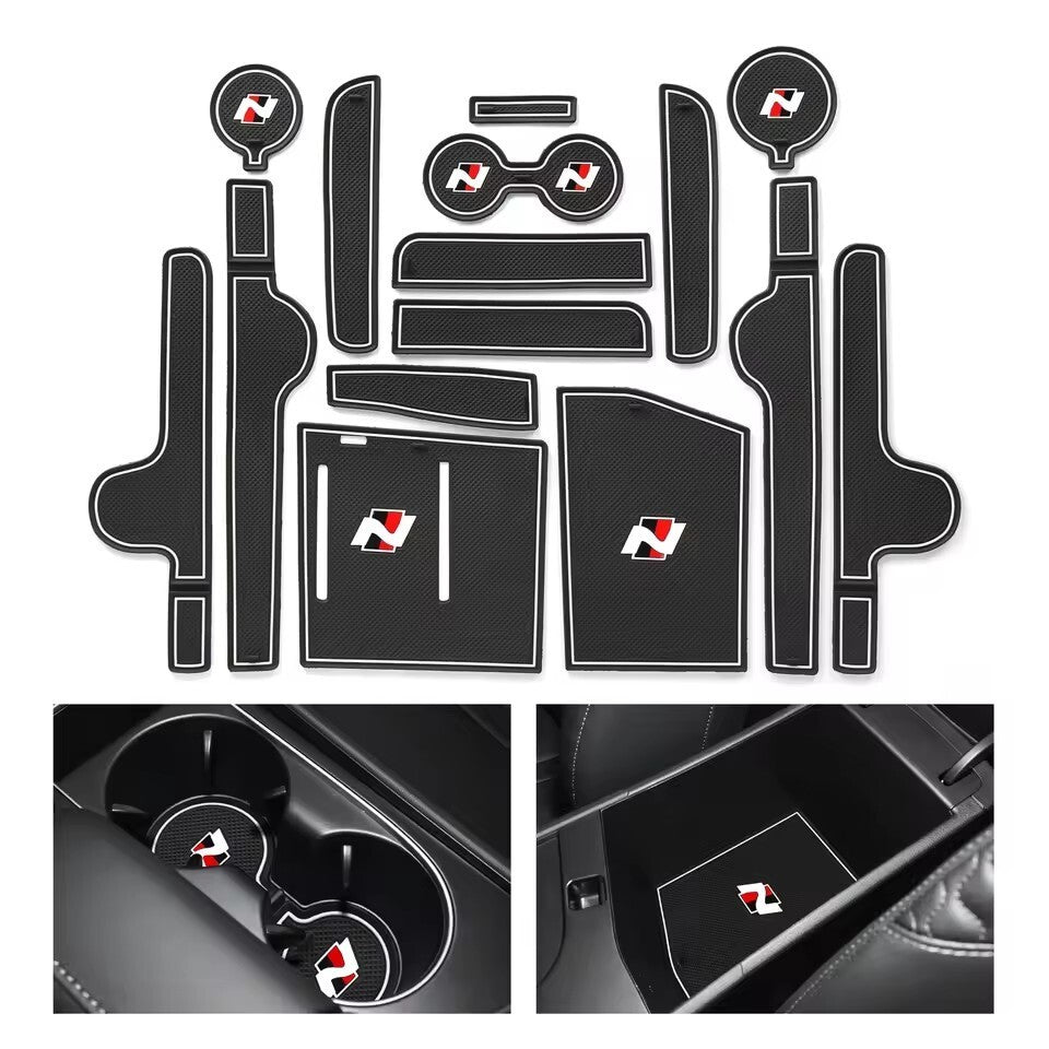 for Hyundai Sonata 2024 N-line Anti-Slip Gate Slot Mat Door Cup Holder White
