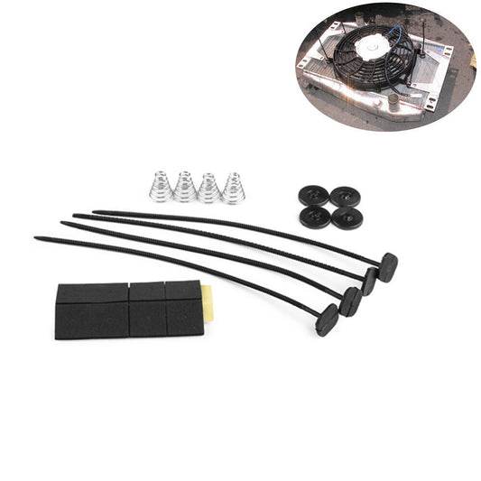 Universal electric radiator fan rod mounting kit with zipper tie for cooling fans