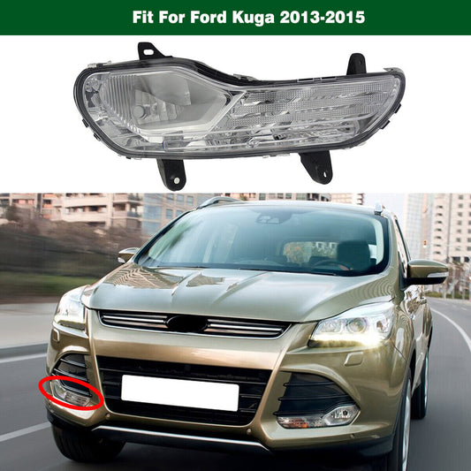 Clear NEW Front Bumper Fog Light Lamp Right Side Fit for Ford Escape 2013-2016