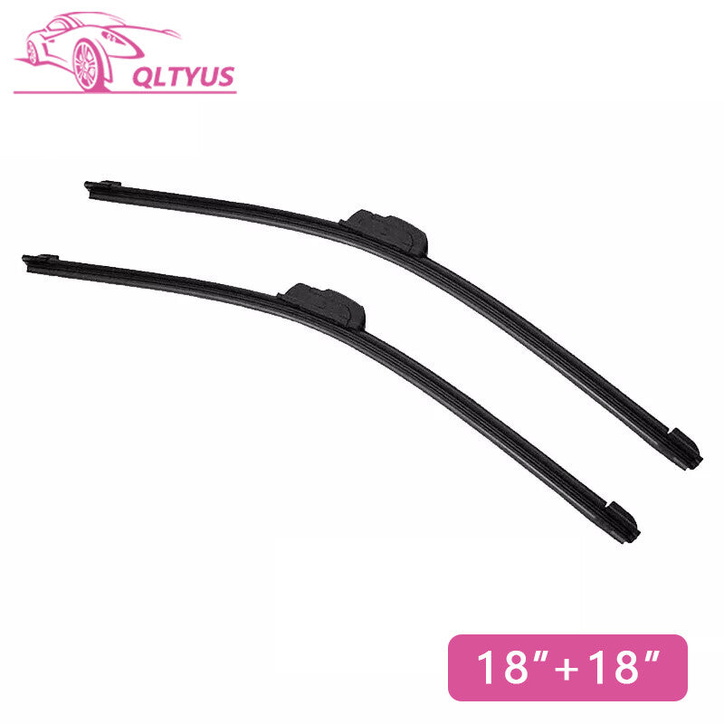 18 + 18 Front Windshield Wiper Blades J-hook Bracketless Frameless All-Seasons