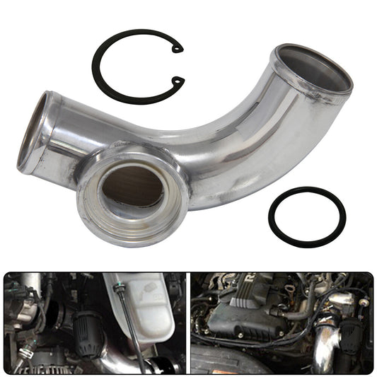 90 degree 2 51mm SSQV SQV Blow Off Valve Adapter BOV Turbo Aluminum Pipe Silver