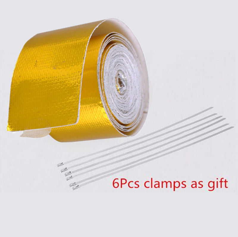 Car Continuous Gold Reflective Barrier Heat Shield Self-Adhesive 1200° Wrap Tape
