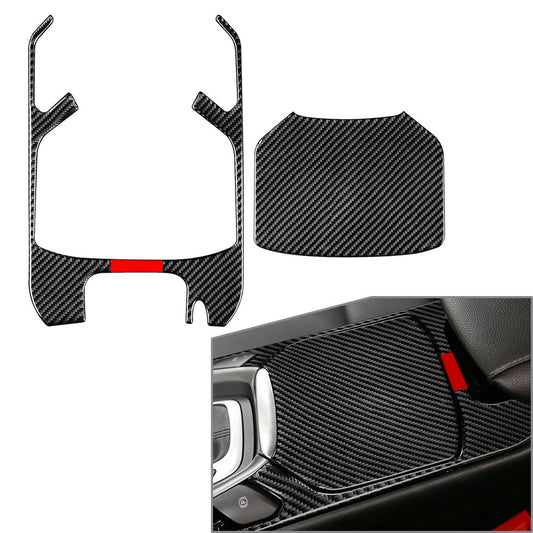 2x LHD Central Console Gear Shift Water Cup Cover Trim for Ford Mondeo 2013-2016