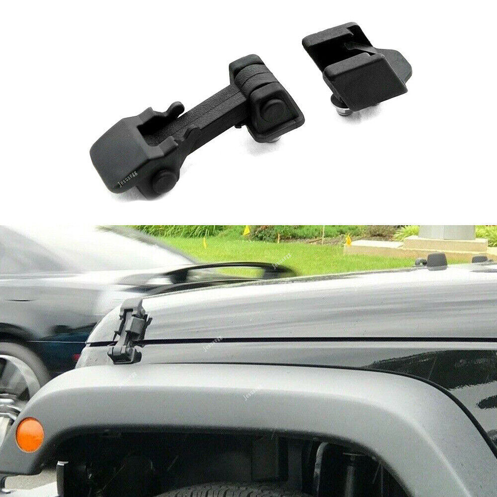 Front Locking Hood Catch Lock Latch Brackets Kit Fit For 07-17 for Jeep for Wrangler JK