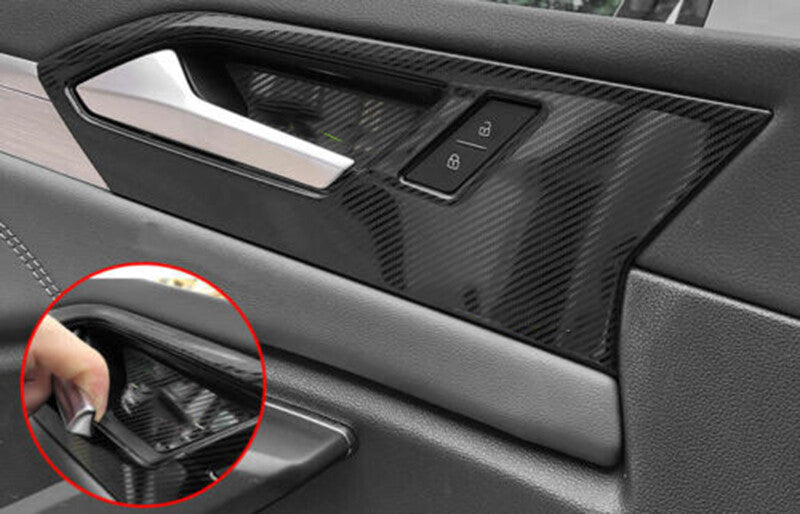 for Volkswagen for Jetta Mk7 19-2022 Steel Carbon Fiber Inner Door Handle Frame Trim