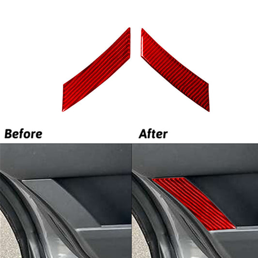 Red Carbon Fiber Rear Door Panel Trim for Land Rover Discovery Sport 2015-2019
