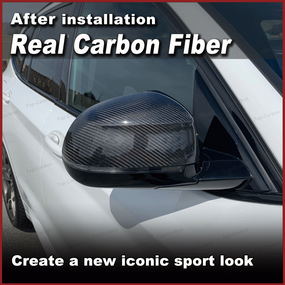 2xReplace Carbon Mirror Cover Cap Wing for BMW X3 F25 X4 F26 X5 F15 X6 F16 14-18
