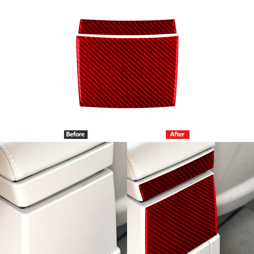 Red Carbon Fiber Rear Control Panel Trim for BMW X3 2004-2010