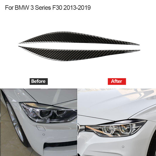 Carbon Fiber Light Eyebrow Decorative Trim Cover for BMW 3 Series F30 2013-2019