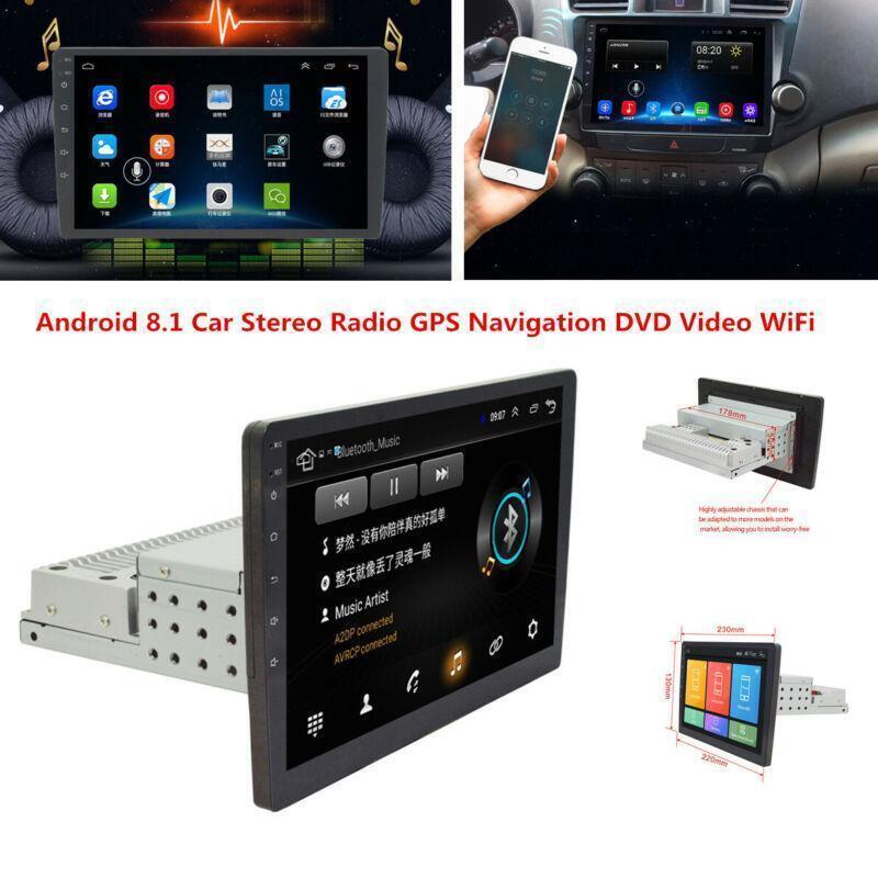 9Single Din Navigation DVD Video TV WiFi/3G/4G Android 8.1 Car Stereo Radio GPS
