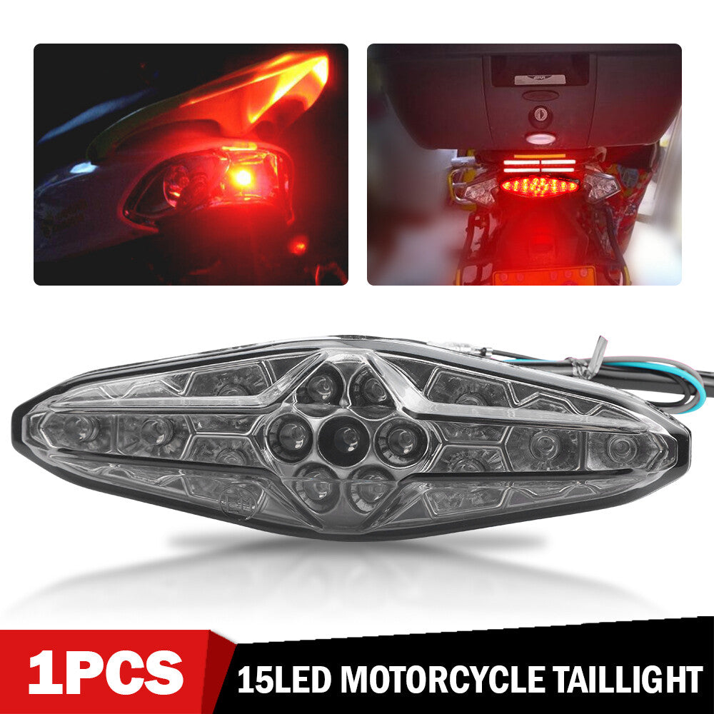 1PC Universal Motorcycle RED Brake Rear Stop Running Tail Light 15 LED for Honda