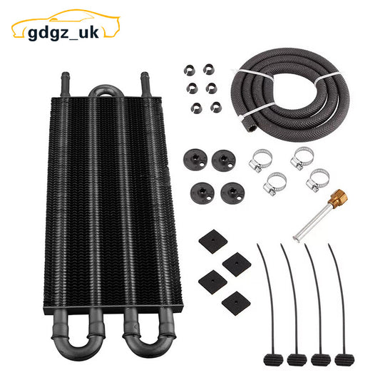 4 Row/Pass Tube Fin Transmission Oil Cooler Kit Universal for 5/16 Cooler line