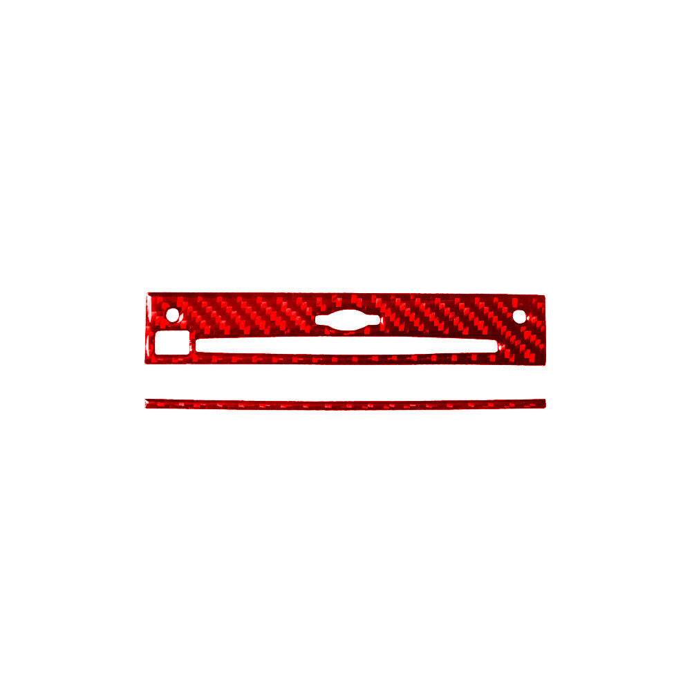 2Pcs Red Carbon Fiber CD Player Trim Cover for Mercedes R-Class 2009-2012