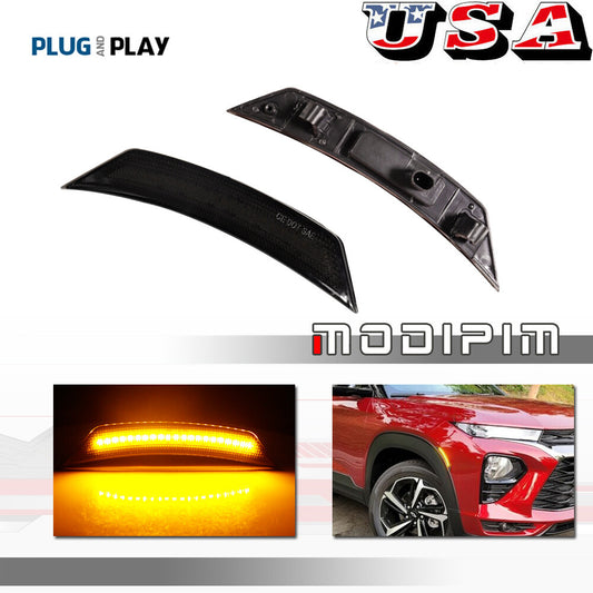 AMBER LED smoked front fender side marker lights for 2021-2022 for Chevrolet Blazer