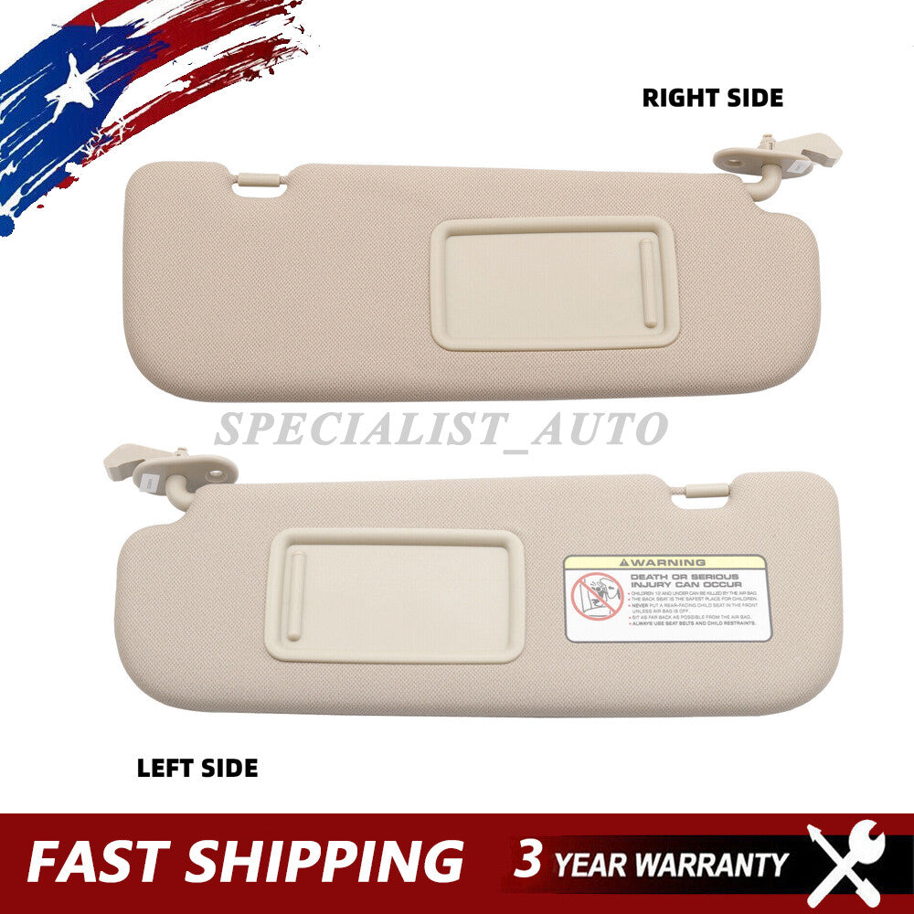 2PCS Beige LEFT RIGHT Sun Visor for Hyundai for Elantra 2012 GL 2.0L 852203X000TX