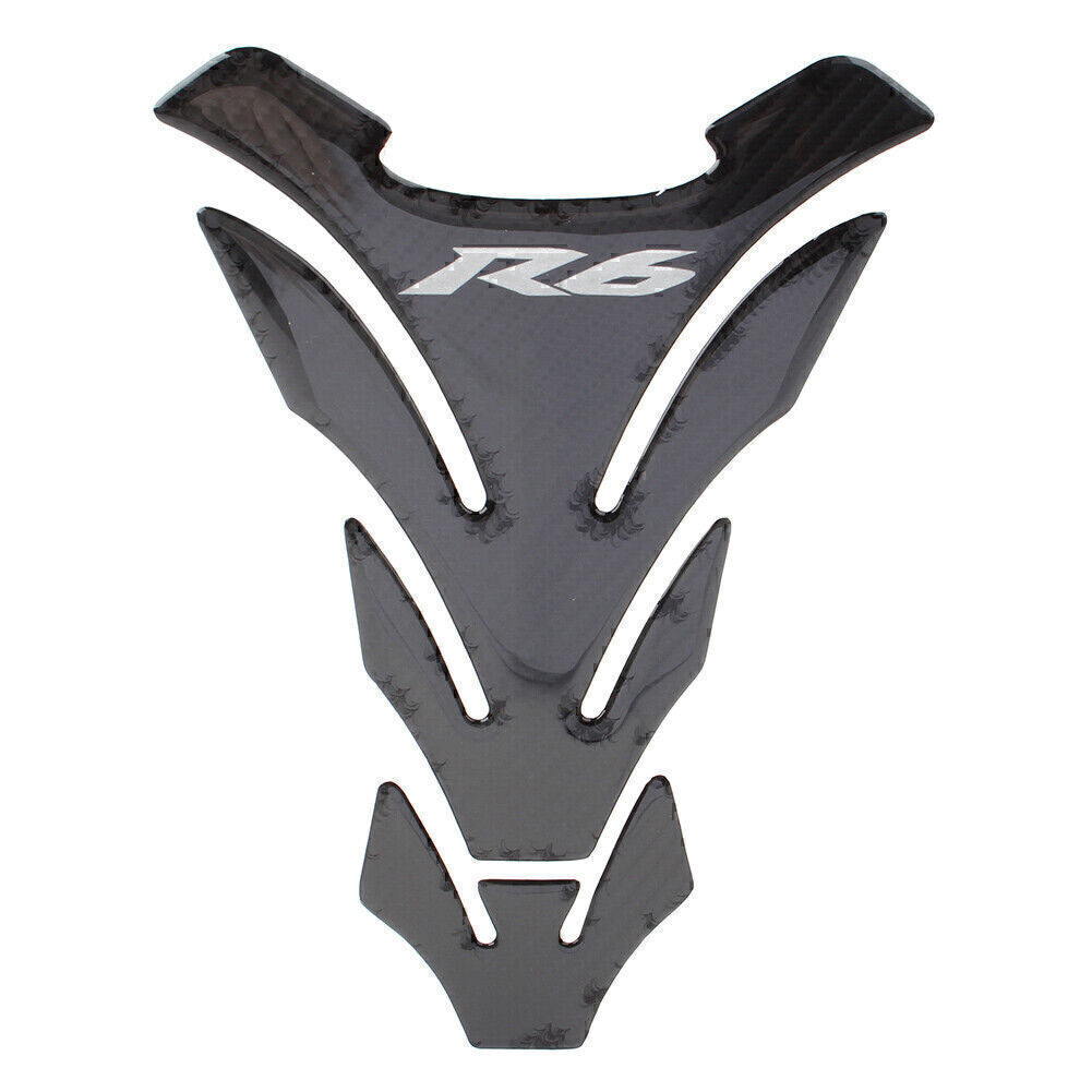3D Carbon Fiber For YZF R6 YZF-600 Tank Decal Protector Pad Sticker Black