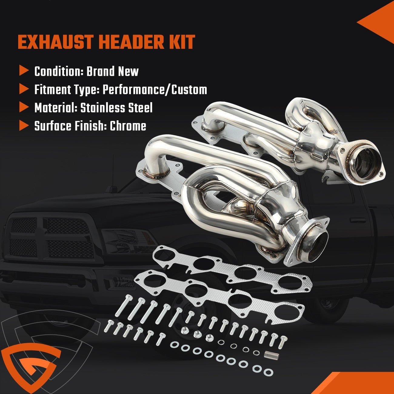 Shorty Stainless Performance Exhaust Headers Fit for Dodge for Ram 1500 09-18 5.7L HEMI