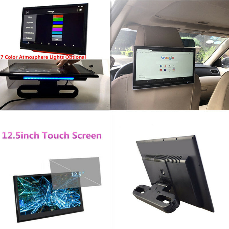 12.5 In Android Car Headrest Monitor Video Touch Screen WIFI Bluetooth Player
