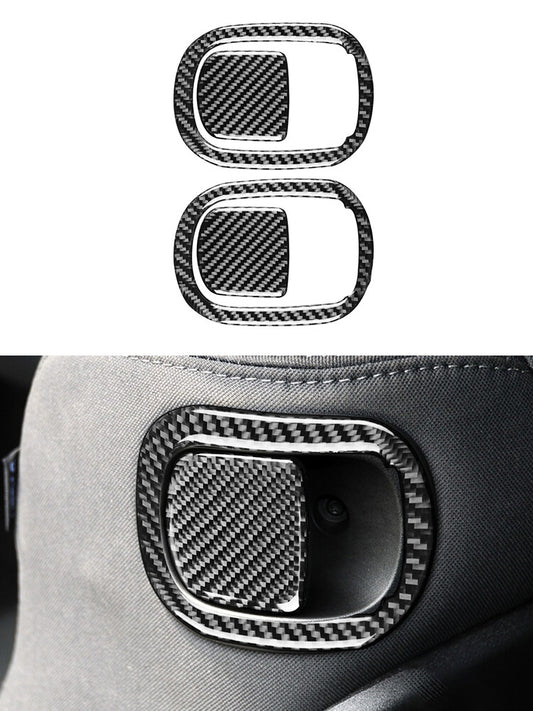 for Dodge for Challenger 2015-2020 4Pcs for Seat Back Trim Cover Decoration Carbon Fiber