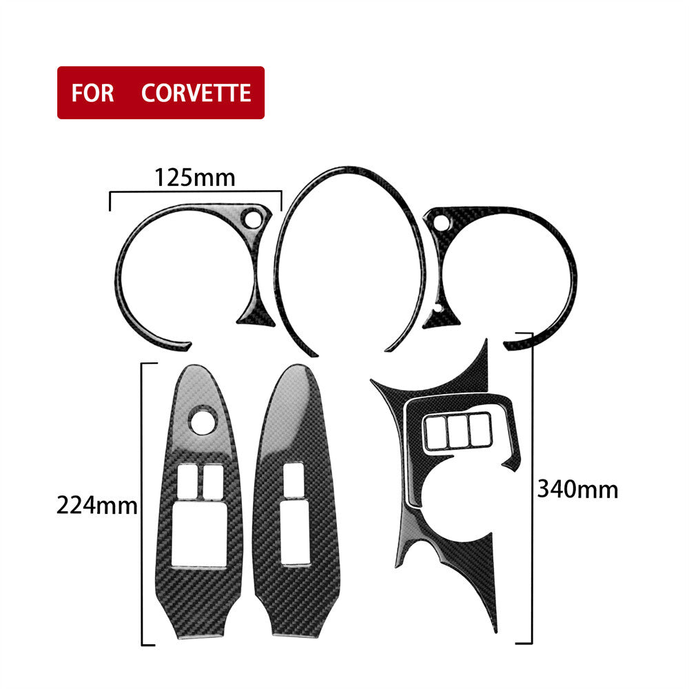 8PCS for Nissan 370Z 2009-20 Carbon Fiber Dashboard Interior Set Kit Trim Cover