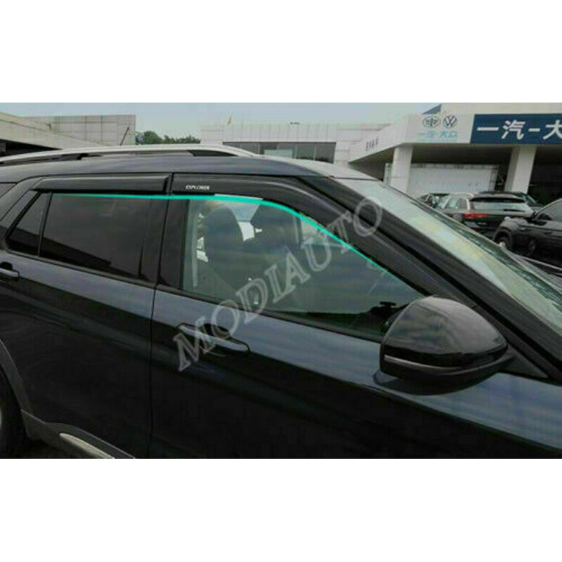 4p for Ford Explorer 2020-2022 Black Car Window Visor Vent Shades Sun Rain Guard