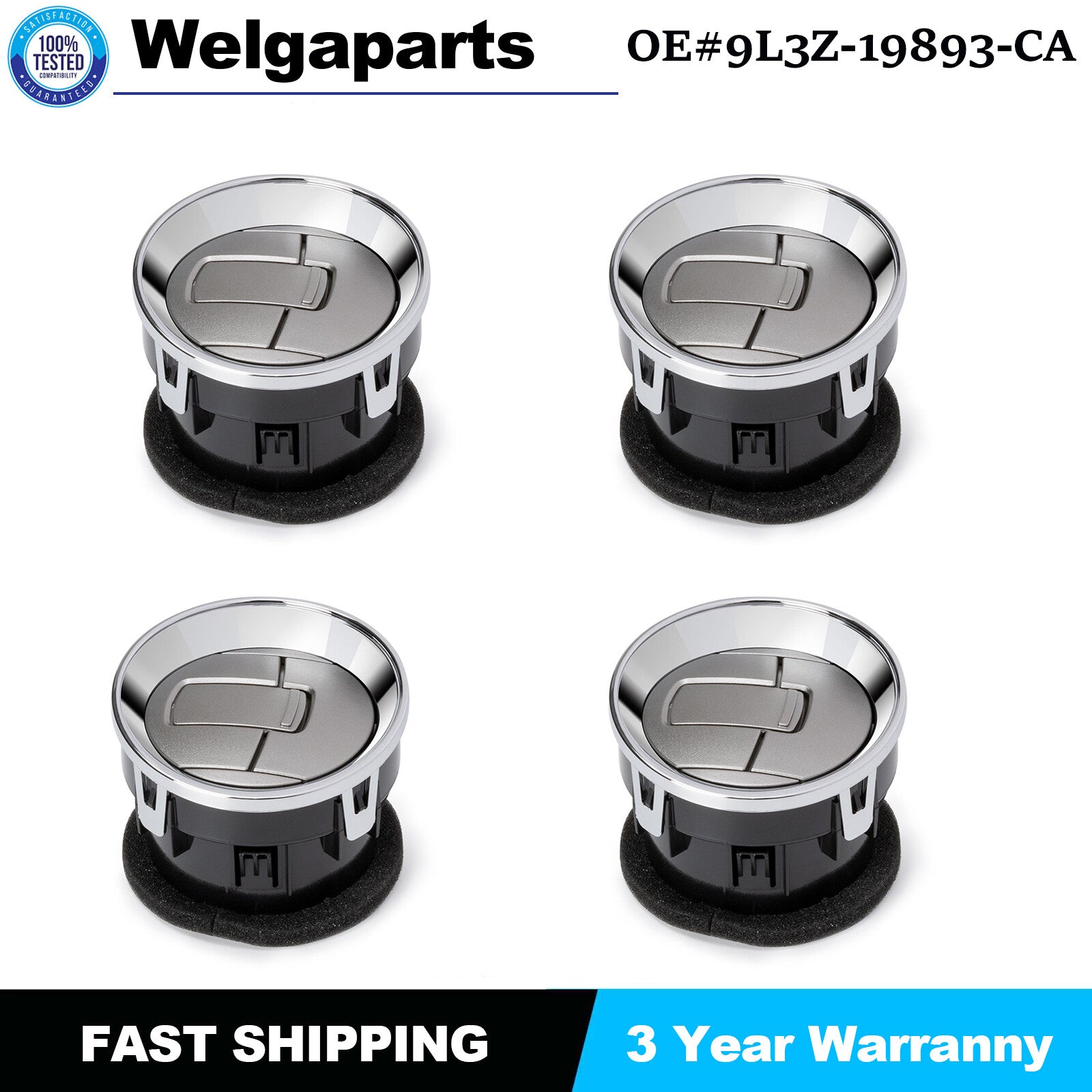 4PCS for Ford F150 2009-2014 Air Vent Louvre AC Heater Interior 9L3Z-19893-CA