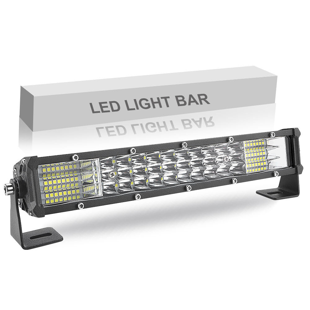 10inch LED Work Light Bar Tri-Row Combo Spot Flood Driving Offroad Truck SUV 4WD