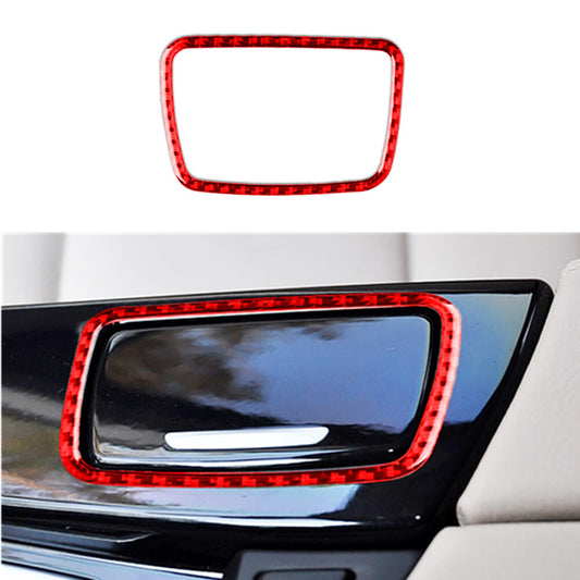 Red Carbon Fiber Ashtray Decorative Cover Trim for BMW 5 Series F10 2011-2017