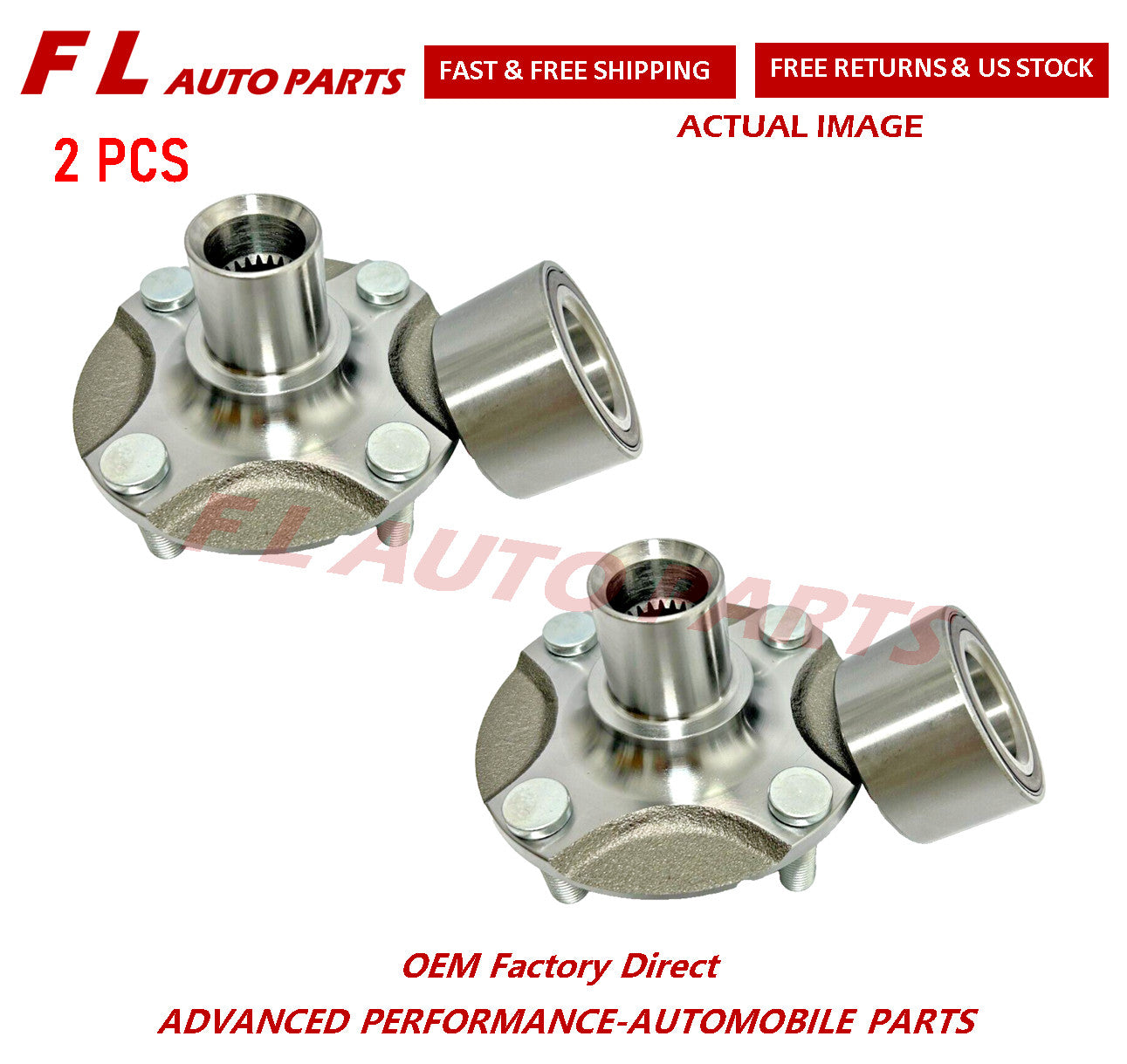 Front Wheel Hub  Bearing for Mitsubishi Mirage 2014 2015 2016 2017 2018 Pair