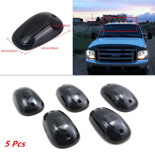5Pcs Car Pickup Amber LED Cab Roof Marker Running Light Clear Black Smoked Lens