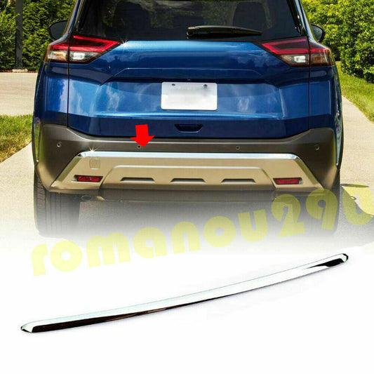 for Nissan Rogue 2021-2023 Chrome ABS Car Rear Bottom Bumper Molding Strip Trim