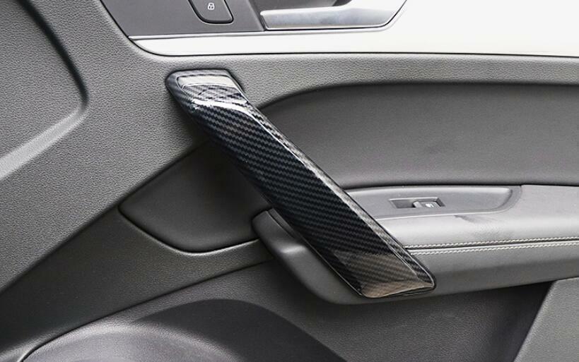 for Audi Q5 18-2023 Carbon Fiber Textured Inner Door Armrest Cover Decor Trim 4X