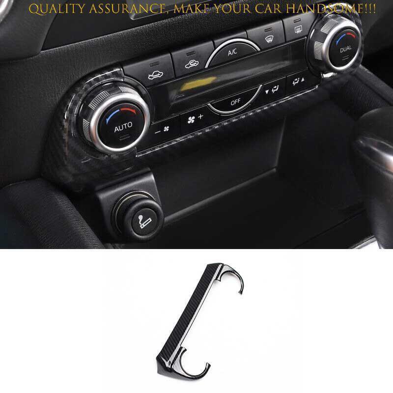for Mazda CX-5 2017-24 Carbon Fiber Center Console AC Switch Panel Frame Trim 1X