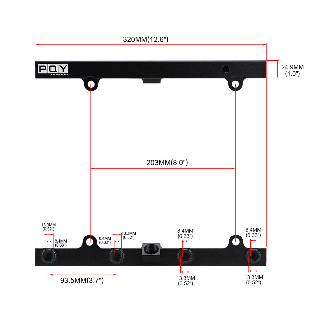 PQY K Series High Flow Fuel Rail for Honda / for Acura K20 K24 K-Swap for Civic Rsx Integra