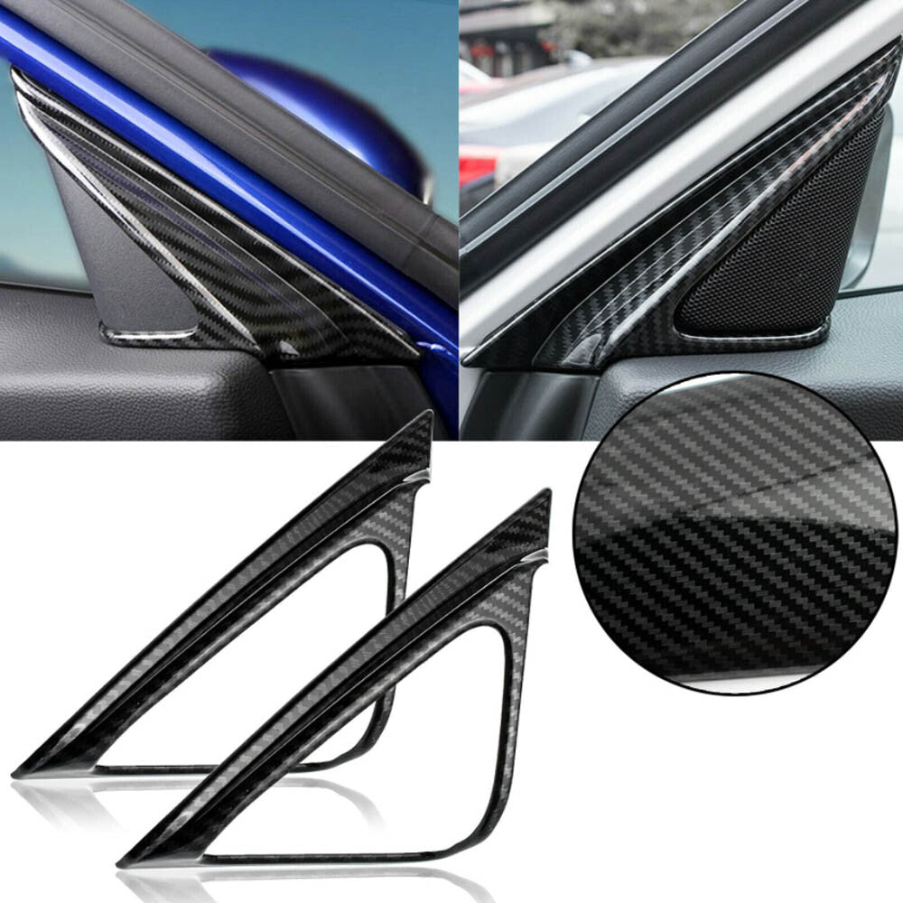 for Honda Accord 2018+ Carbon Fiber Style Front Door Speaker A-Pillar Cover Trim