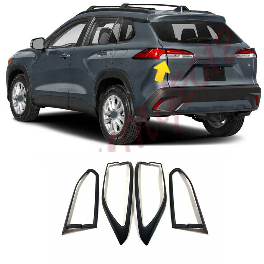 for Toyota for Corolla Cross 2020-2023 Black Rear Tail Light Lamp Cover Trim Frame