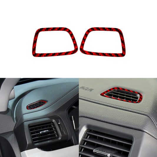 2X Red Carbon Fiber Defogger Air Vent Frame Trim for Honda Ridgeline 2017-2020