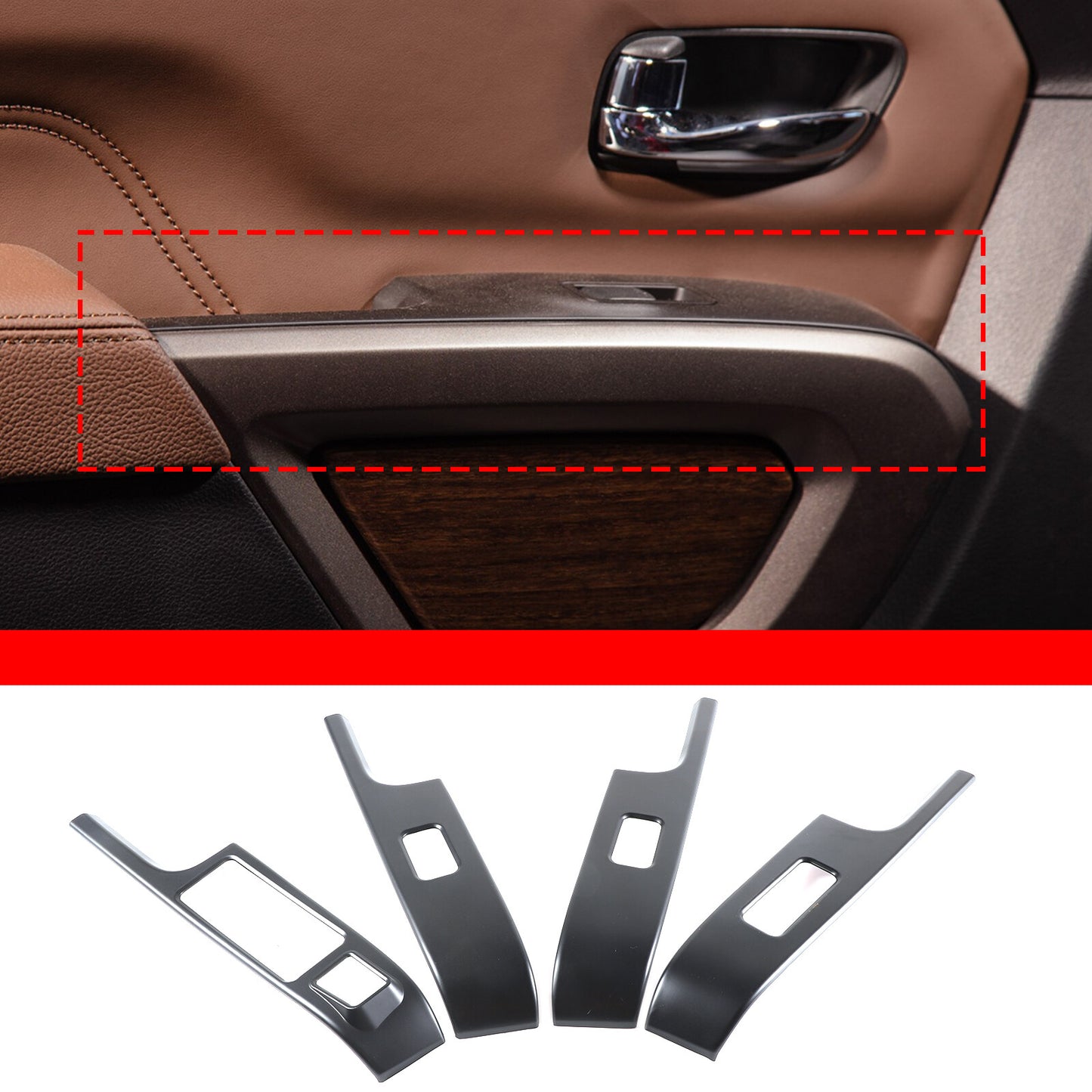 Gloss black door handle trim for Land Rover Discovery 4 LR4 2010-16