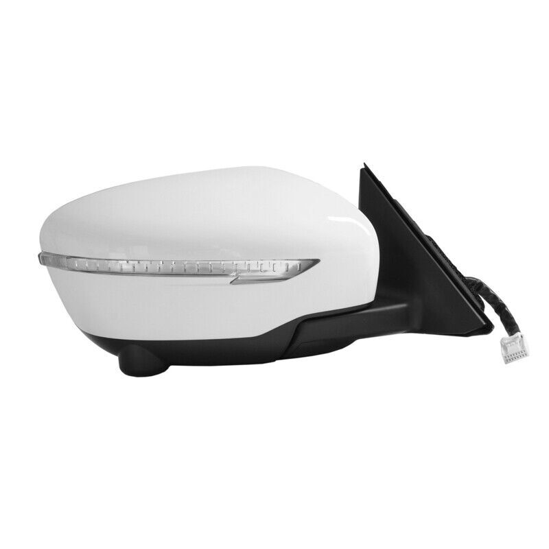 Right white rearview mirror assembly, 13-pin, for NISSAN ROGUE 2014-2019.
