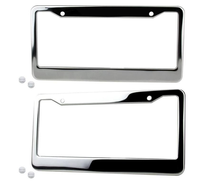 2-piece car license plate frame cover cap rear boot trunk chrome plating for Honda