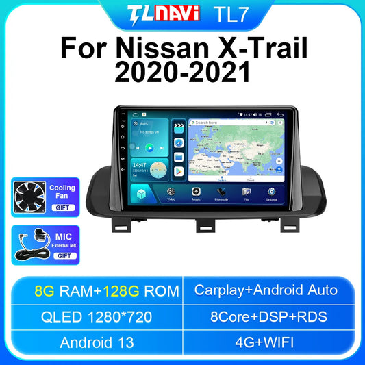 for Nissan for X-Trail 2021 Car Stereo Radio Multimedia Player Android Auto Navi GPS
