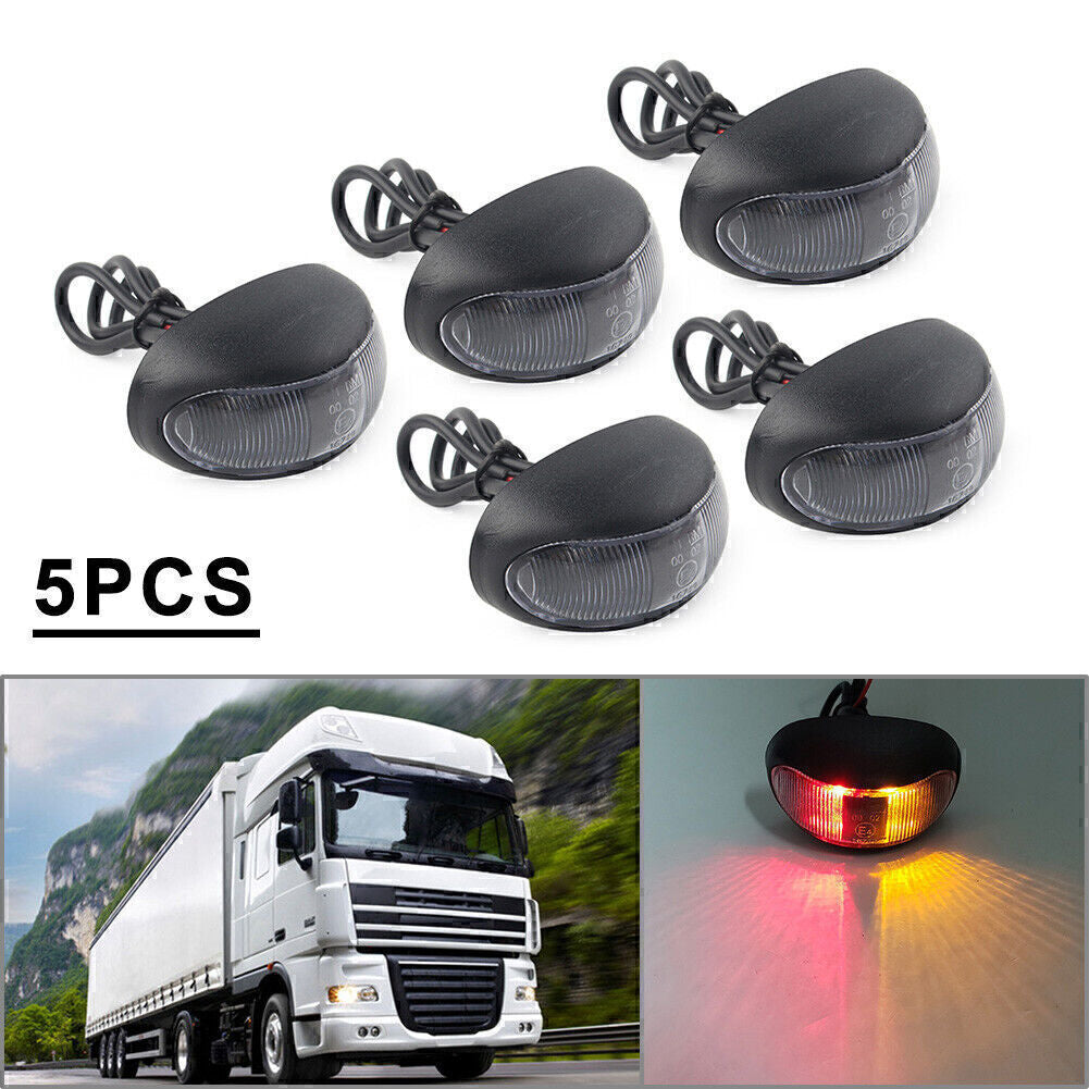 5-Pack LED Side Marker Trailer Lights for Trucks, Trailers, Caravans, and Boats
