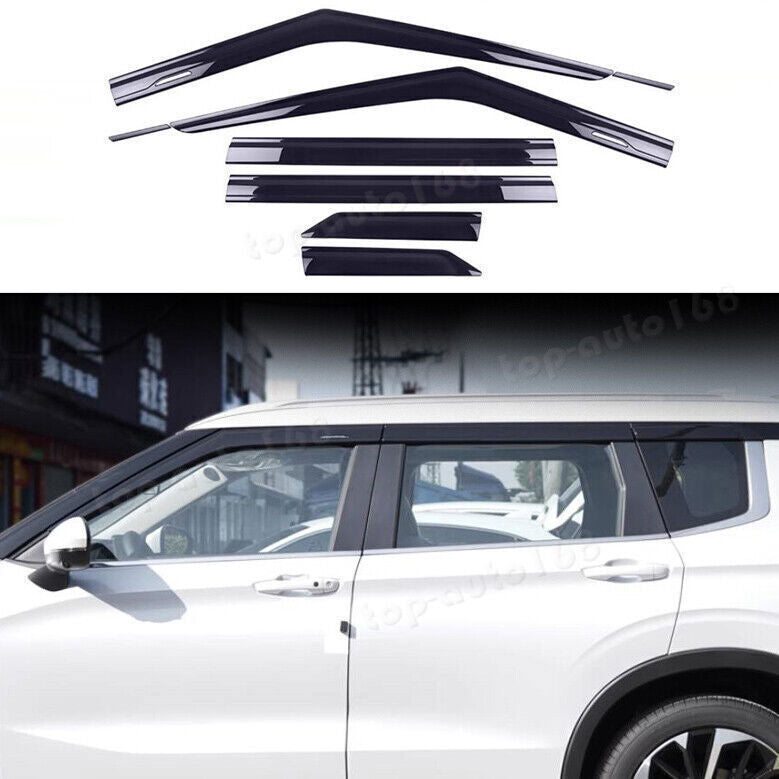 for Mitsubishi Outlander 22-24 Black Window Vent Visor Sun Rain Deflector Guard