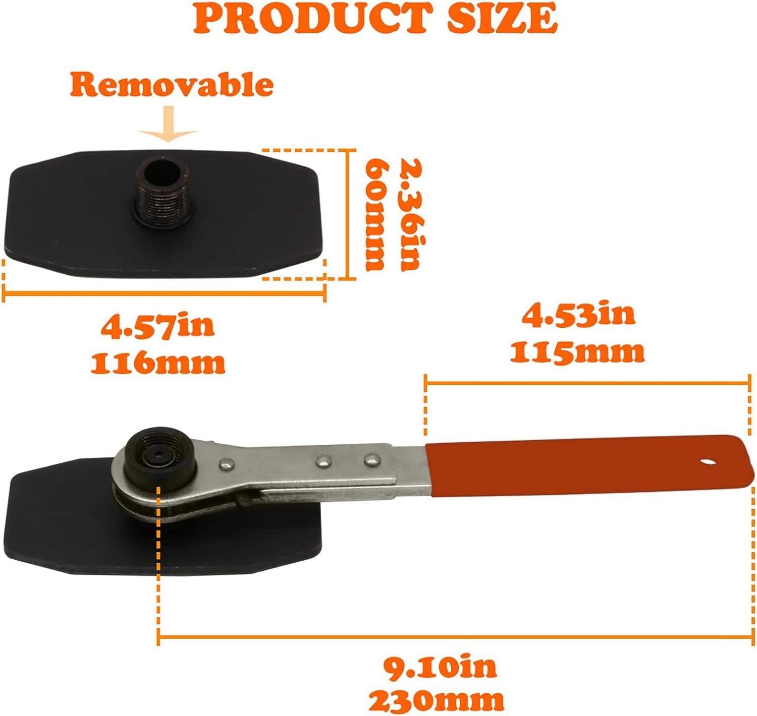 Car Ratchet Brake Piston Wrench Spreader Caliper Pad Install Tool Press Orange