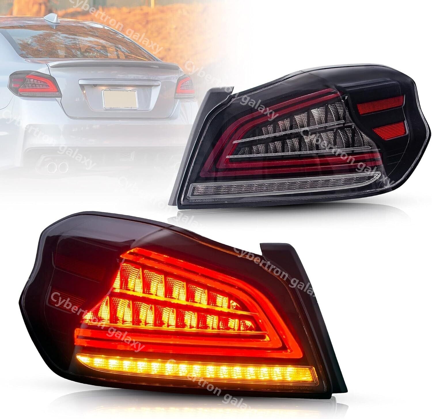 LHRH LED Tail Lights For 2015-2021 for Subaru WRX for Subaru WRX STI Clear Rear Lights