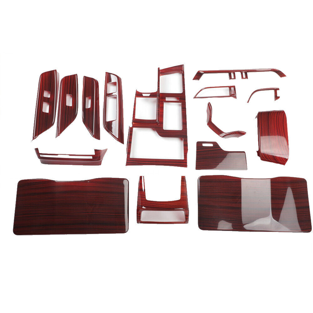 Car Interior Decoration Full Set Trim 15PCS Fit for Lexus for ES 2015-2017 Red Wood