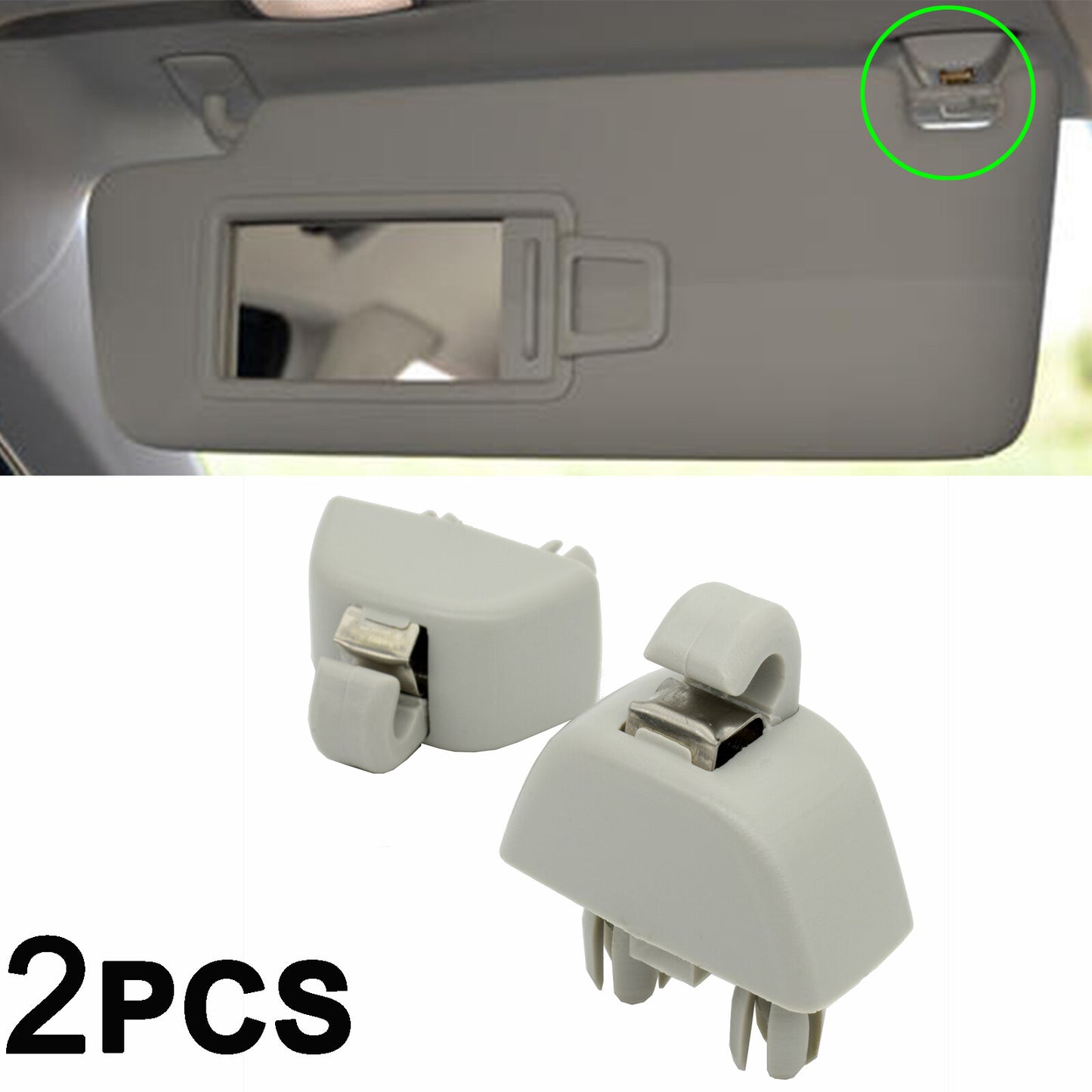 2 X Sun Visor Hook Clip for VW for Passat B7 Polo UP for SEAT MII for SKODA CITIGO RAPID