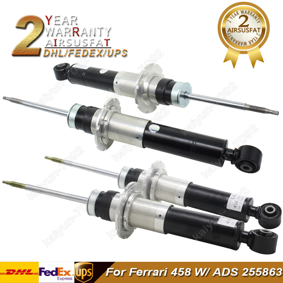 4pcs Front Rear Air Suspension Shock Absorber Strut W/ADS for Ferrari 458 255863