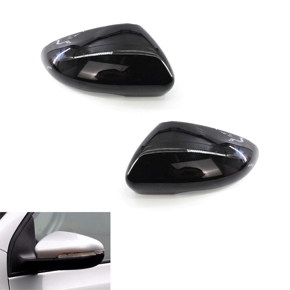 A pair of black shiny mirror cover cap 5K0 857 537/538 for Golf for VW 6 MK6